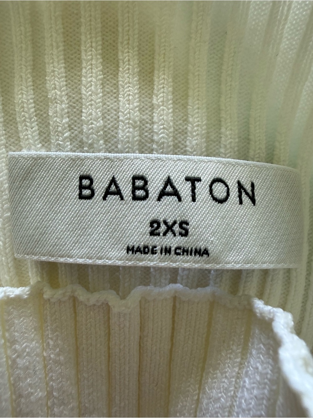 Babaton Ribbed Aritzia Open Tie-Back Top White 2XS - Picture 2 of 4